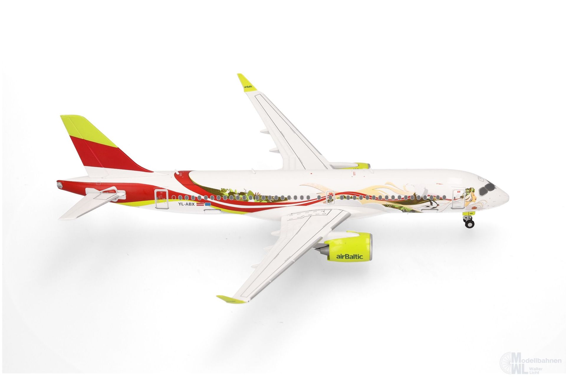 Herpa 573535 - Airbus A220-300 airBaltic 50th A220 1:200