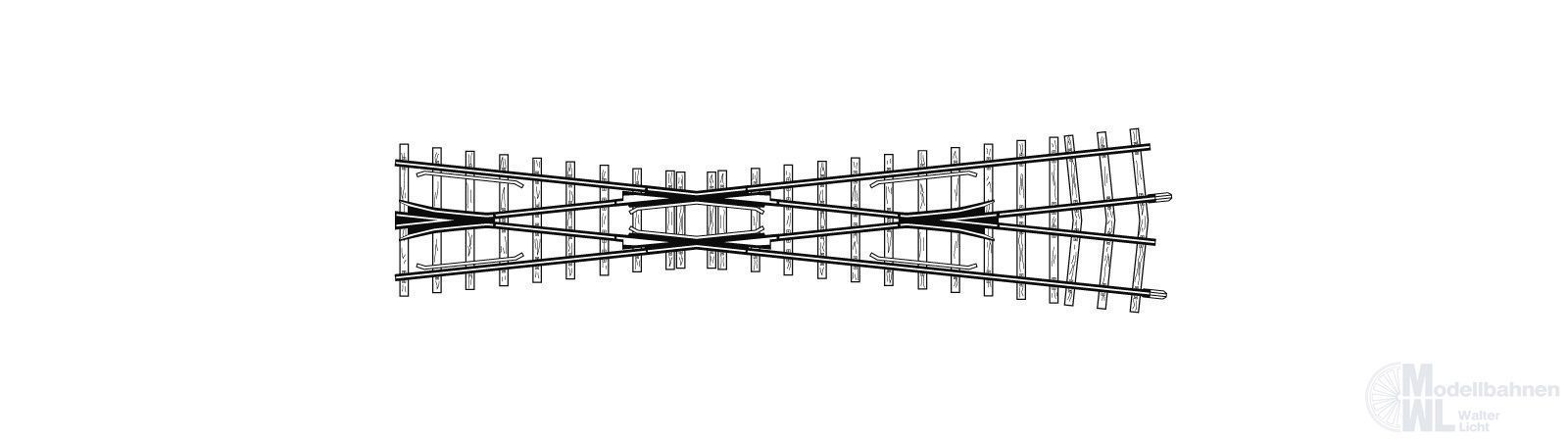 Bemo 4219000 - Kreuzung 12° 182 mm gekürzt H0m