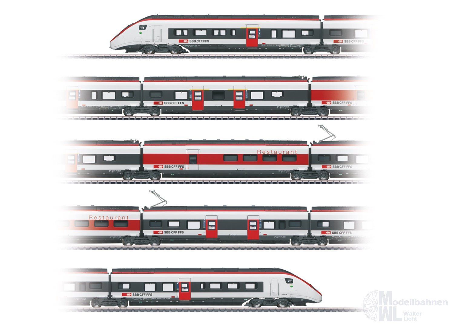 Märklin 39812 - Triebzug Giruno RABe 501 022 SBB Ep.VI 5.tlg. H0/WS Sound