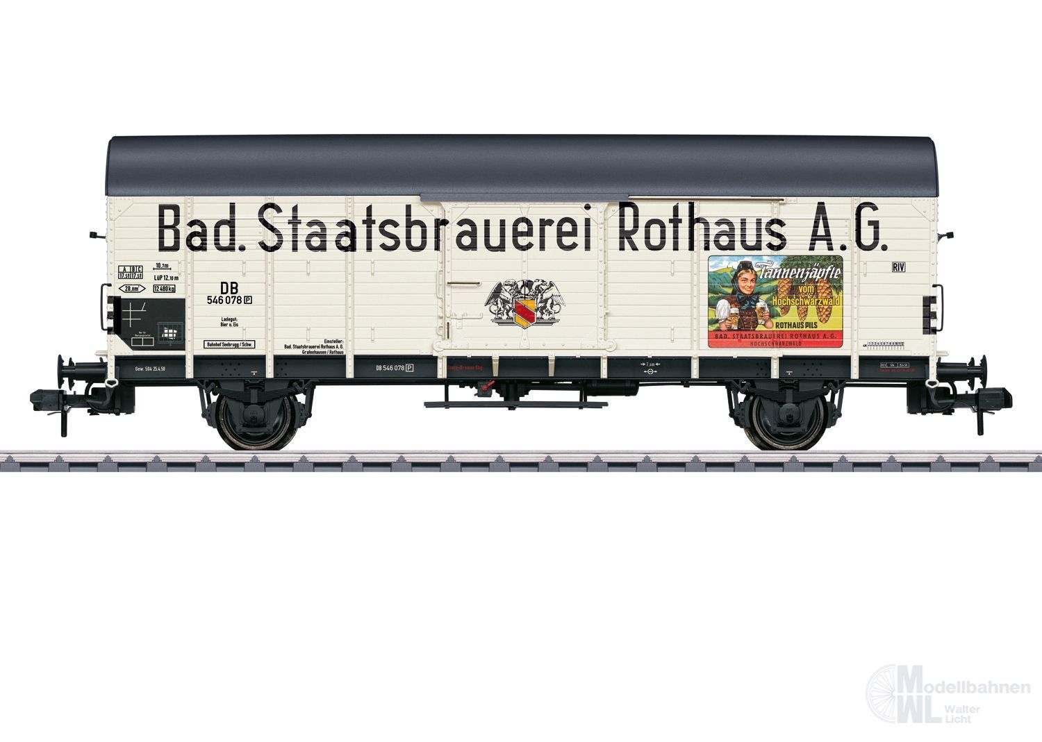 Märklin 58837 - Güterwagen ged. DB Ep.III Rothaus A.G. Spur 1