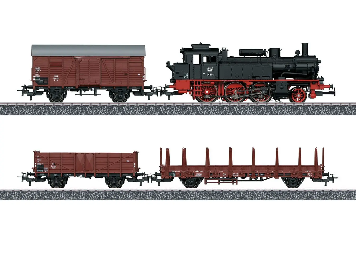 Märklin 29074 - Digital-Startpackung mit BR 74 DB Ep.III und Güterzug H0/WS