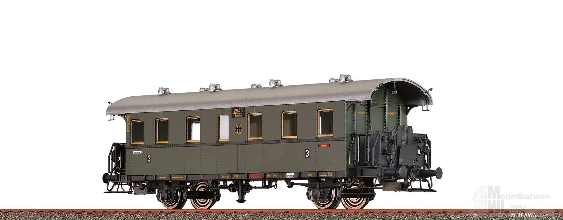 Brawa 45825 - Einheits-Nebenbahnwagen DRG Ep.II Cidel-24 H0/GL