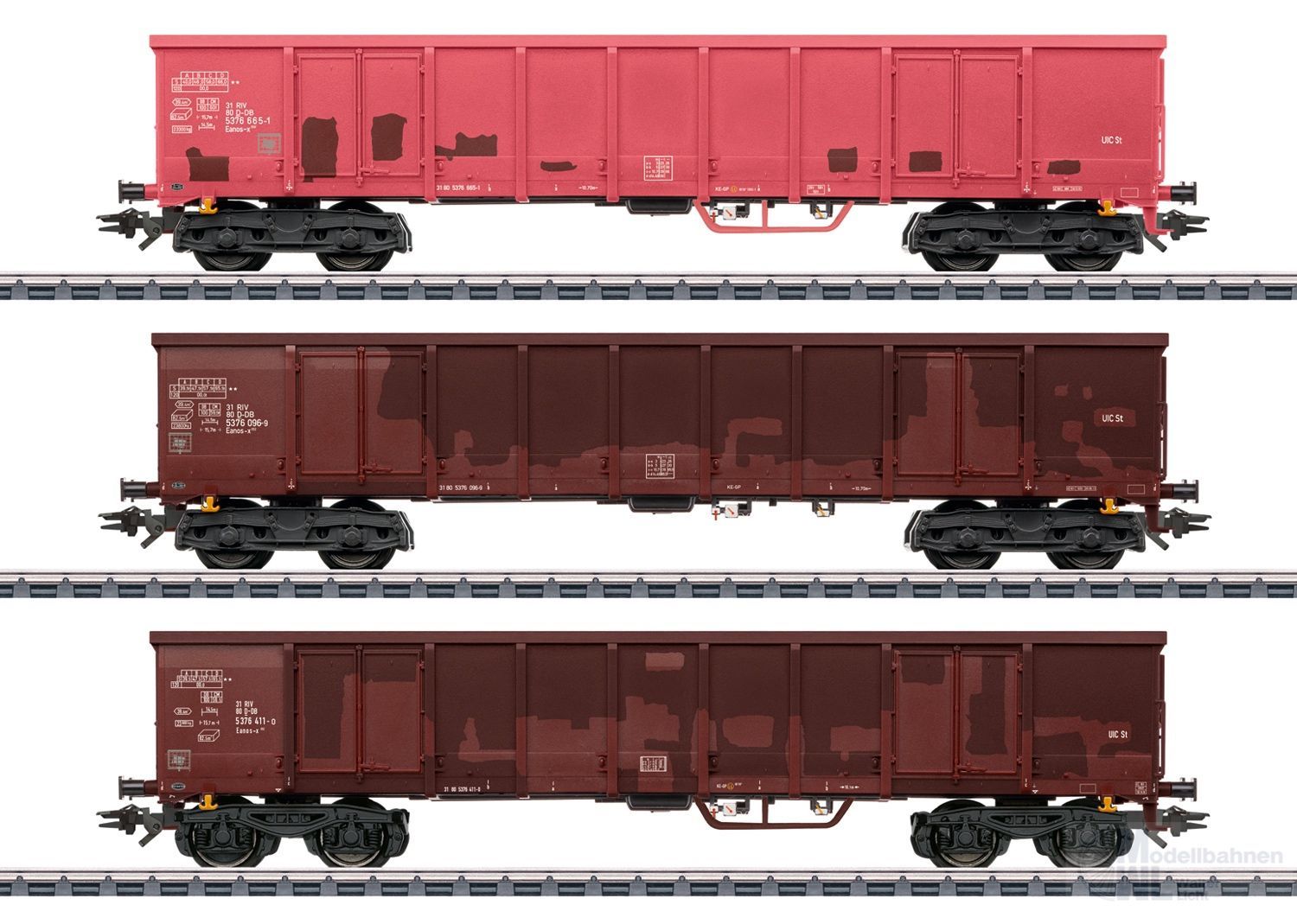 Märklin 47188 - Hochbordwagen Set DB Ep.VI 3.tlg. H0/WS