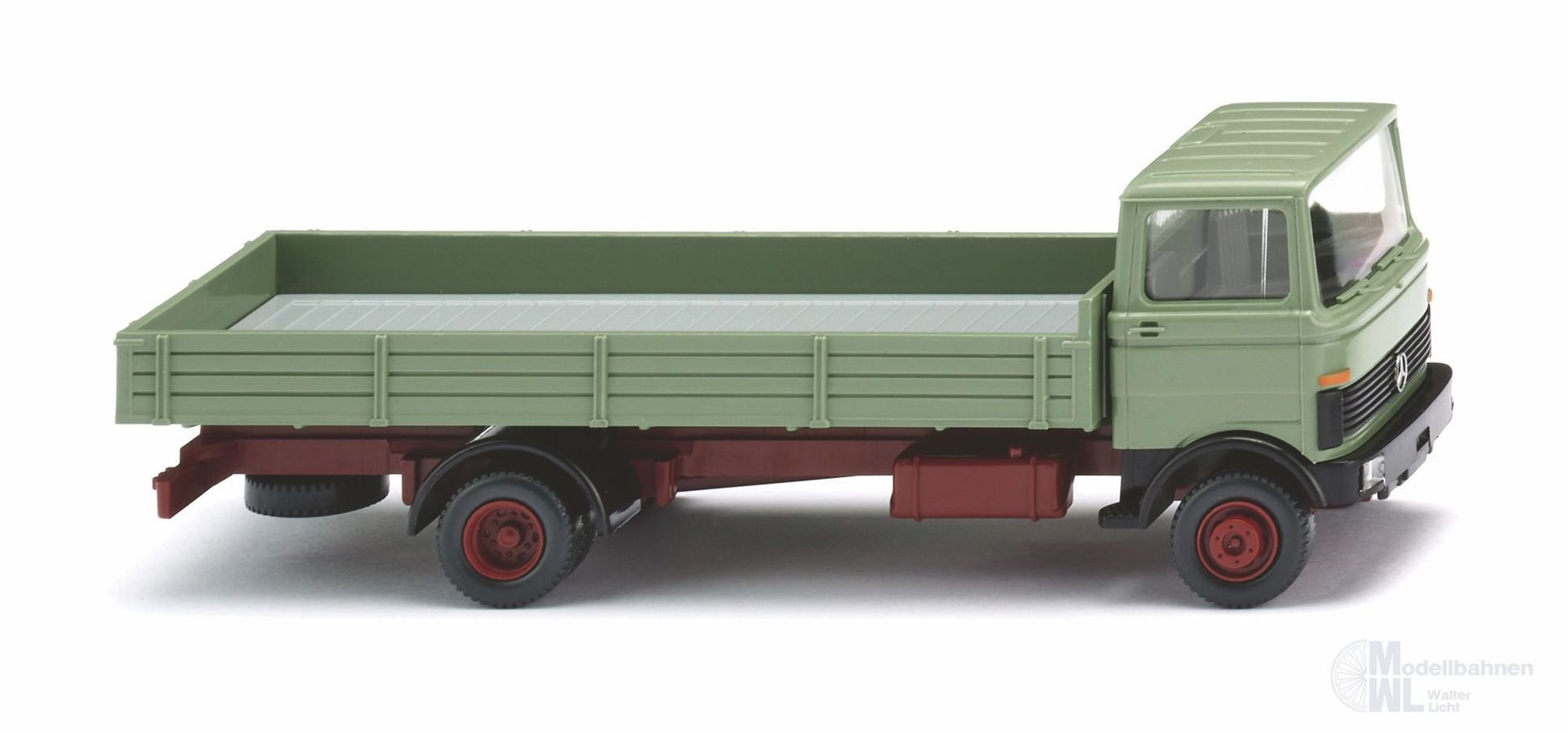 Wiking-043120-Pritschen-Lkw-MB-LP-809-he Wiking 043120 - Mercedes-Benz LP 809 Pritschen-Lkw - hellgrün H0 1:87