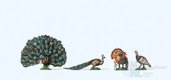 Preiser 10166 - Truthahn und Pfau H0 1:87