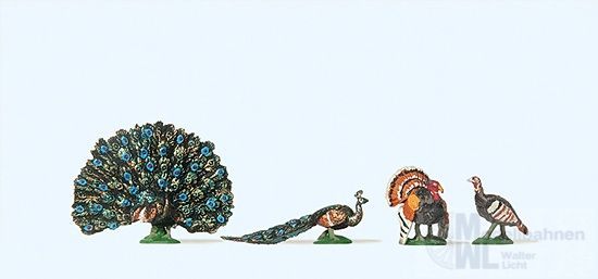Preiser 10166 - Truthahn und Pfau H0 1:87