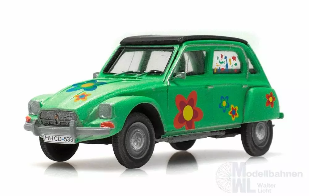 ARTITEC b.v. 387.666 - Citroën Dyane Flower Power Fertigmodell H0 1:87