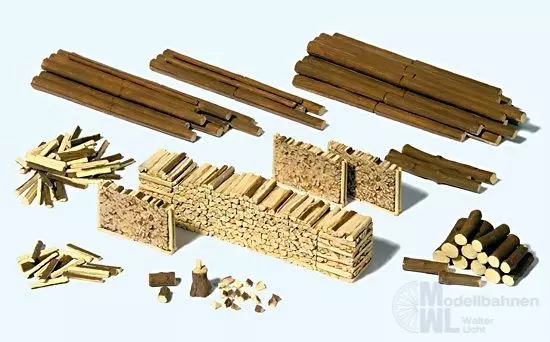 Preiser 17609 - Stämme, Holzscheite und Holzstapel Bausatz H0 1:87