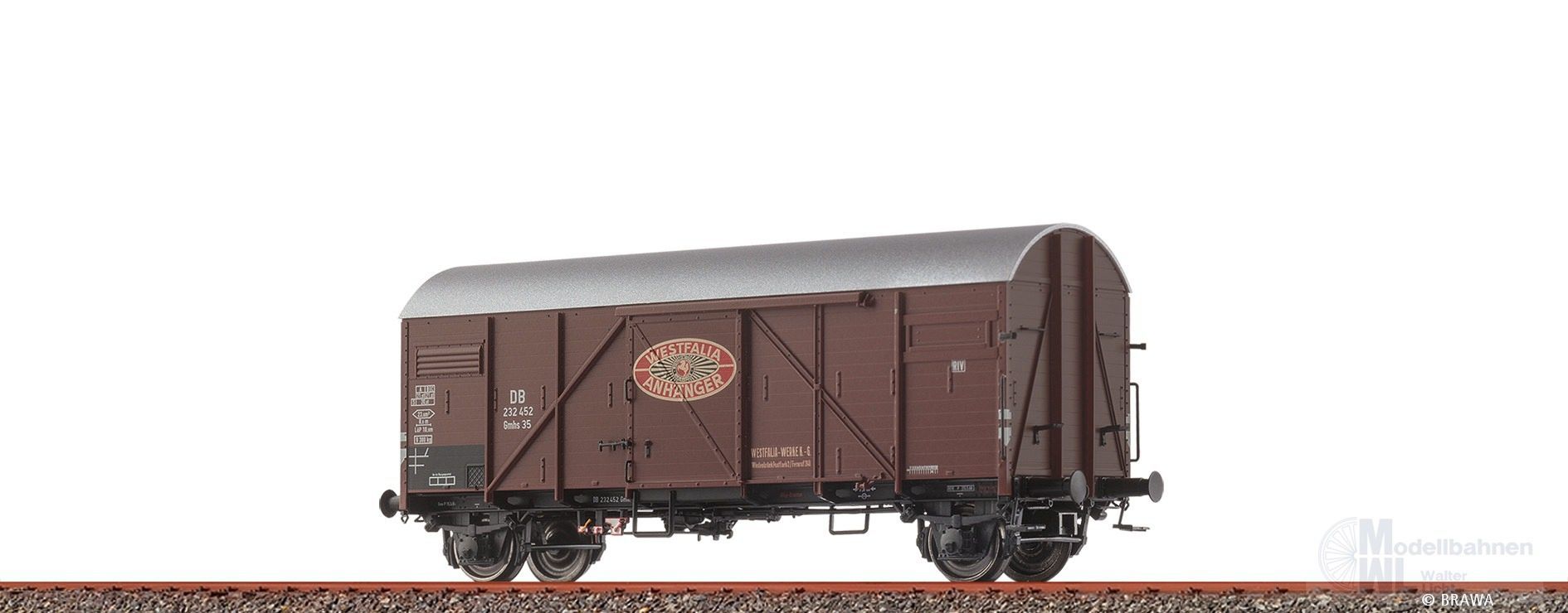 Brawa 50804 - Güterwagen gedeckt DB Ep.III Gmhs 35 Westfalia H0/GL