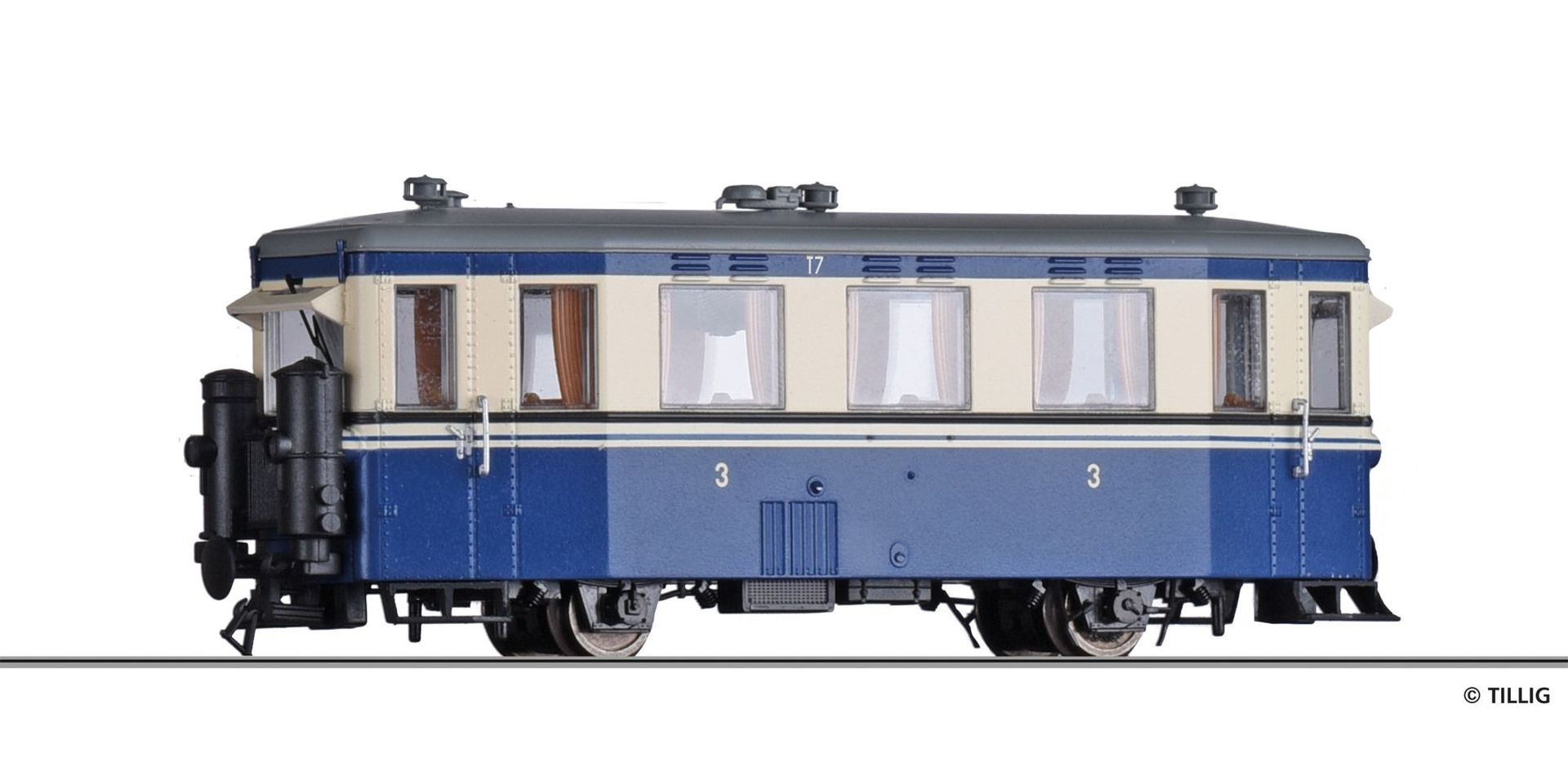 Tillig 02957 - Triebwagen T7 MEG Mittelbadischen Eisenbahn-Gesellschaft Ep.III H0e