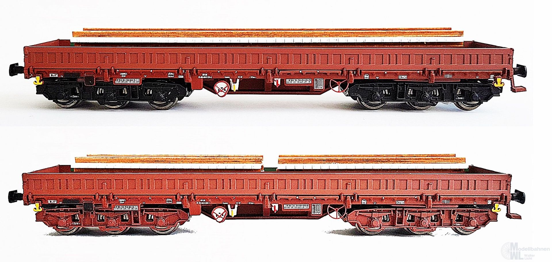 NPE NW52400 - Schwerlastwagen Set DR Ep.IV Samms 4860 mit Betonschwellen TT 1:120