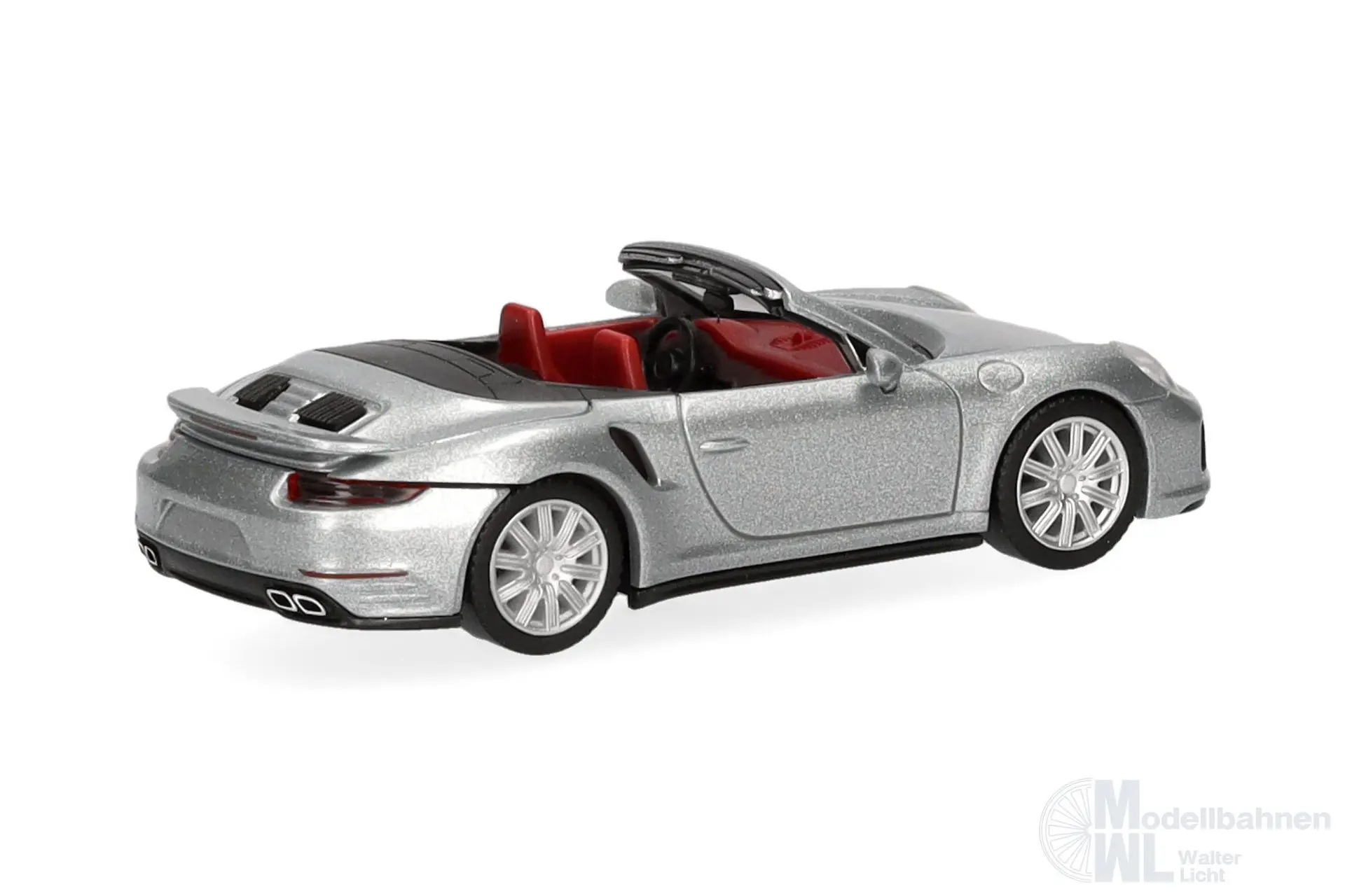 Herpa 038928-003 - Porsche 911 (991) Turbo Cabrio dolomitsilber H0 1:87