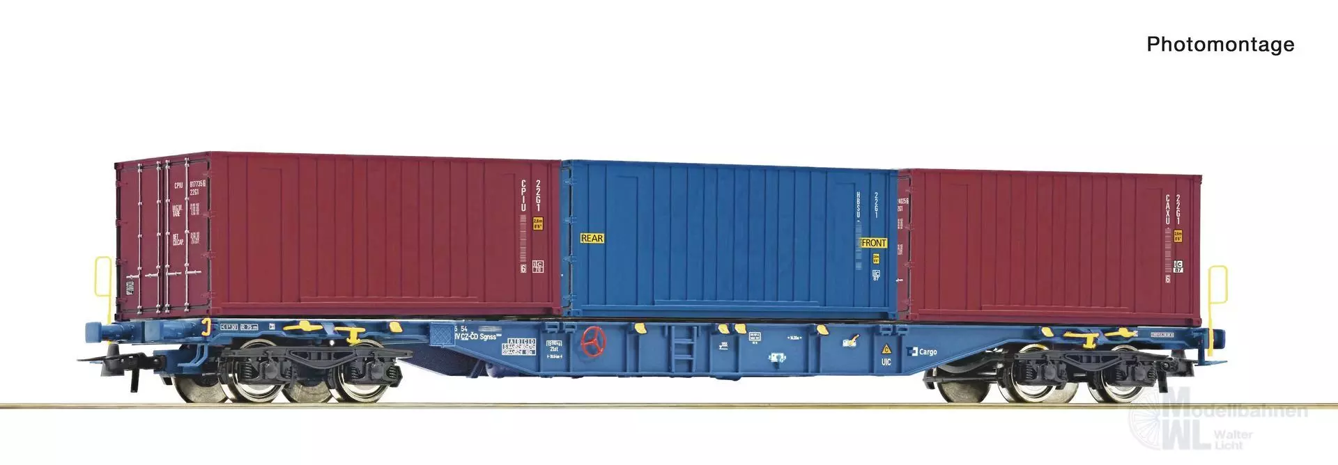 Roco 6600145 - Containertragwagen CD Cargo Ep.VI 3*20ft Container H0/GL