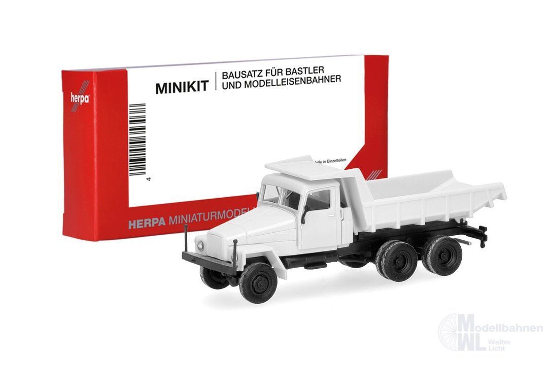 Herpa 014175 - Herpa MiniKit: IFA G5 Muldenkipper-LKW 3achs, weiß H0 1:87