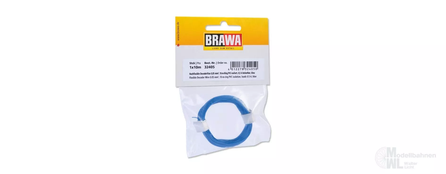 Brawa 32405 - Decoderlitze 0.05qmm blau 10 Meter