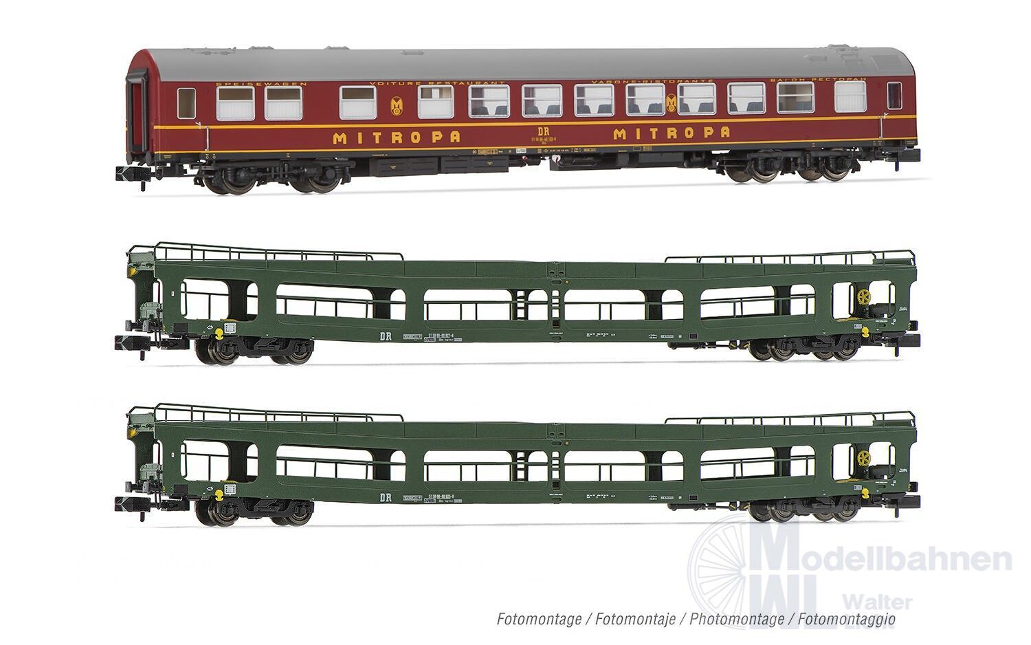 Arnold 4424 - Reisezugwagen Set DR Ep.IV Spree-Alpen-Express 3.tlg. N 1:160