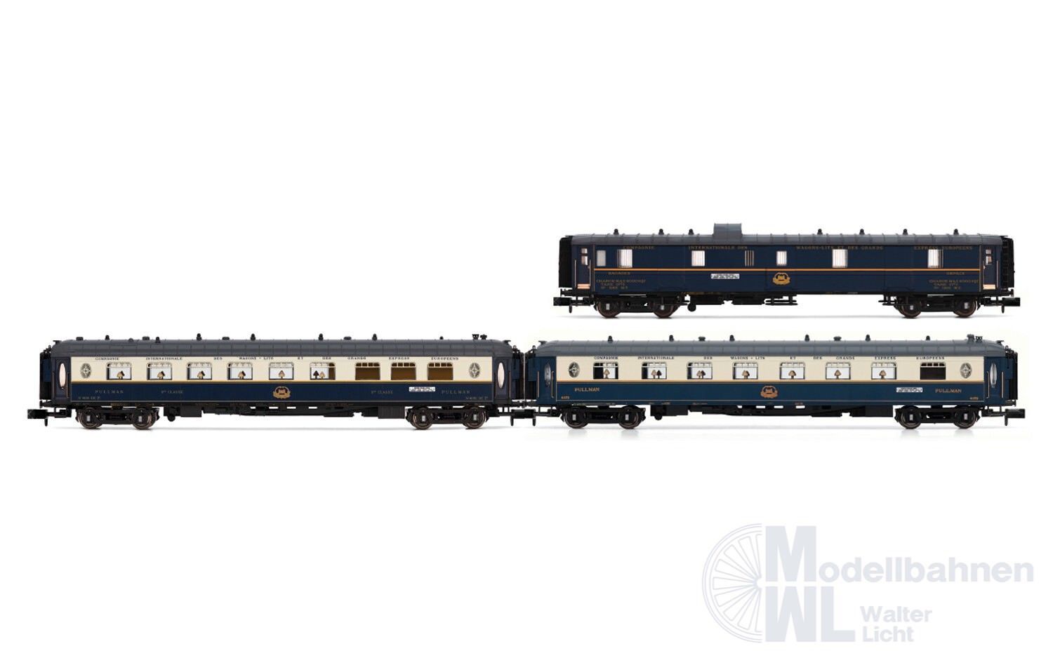 Arnold 4490 - Personenwagen Set CIWL Ep.II Edelweiss Pullmann Express 3.tlg. Set 1 N 1: Arnold 4490 - Personenwagen Set CIWL Ep.II Edelweiss Pullmann Express 3.tlg. Set 1 N 1: