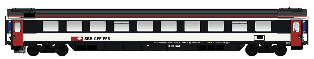 LS Models 47381 - Personenwagen SBB Ep.VI 2.Kl. Bpm weiß/rot/schwarz H0/GL