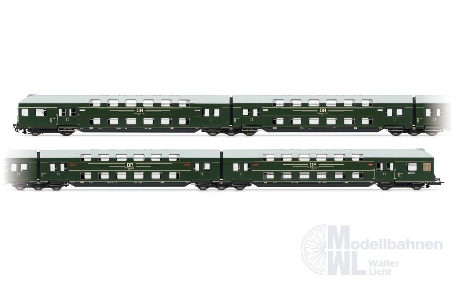 Rivarossi 4392 - Doppelstockwagen Einheit mit Steuerabteil DR Ep.III 4.tlg. H0/GL Rivarossi 4392 - Doppelstockwagen Einheit mit Steuerabteil DR Ep.III 4.tlg. H0/GL