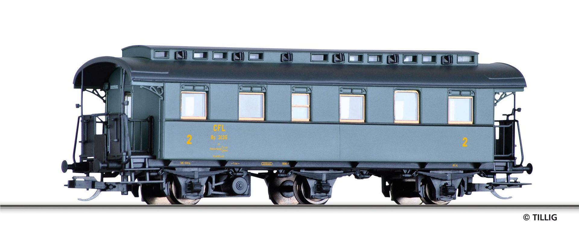 Tillig 16053 - Personenwagen CFL Ep.III 2.Kl.TT 1:120