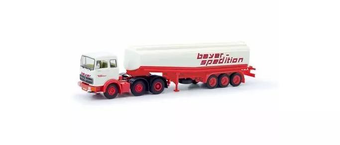 Herpa 87MBS026284 - Mercedes-Benz LPS 2032 Tanksattelzug Bayer Spedition H0 1:87