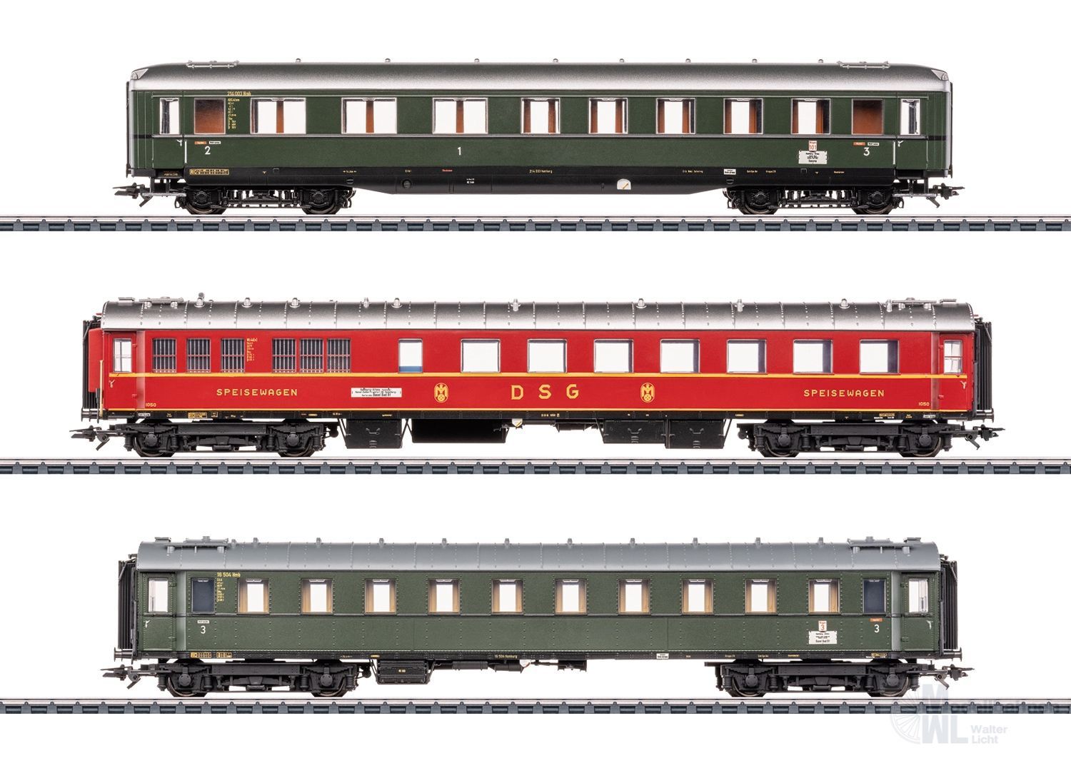 Märklin 42533 - Schnellzugwagen Set DB Ep.III 3.tlg. H0/WS