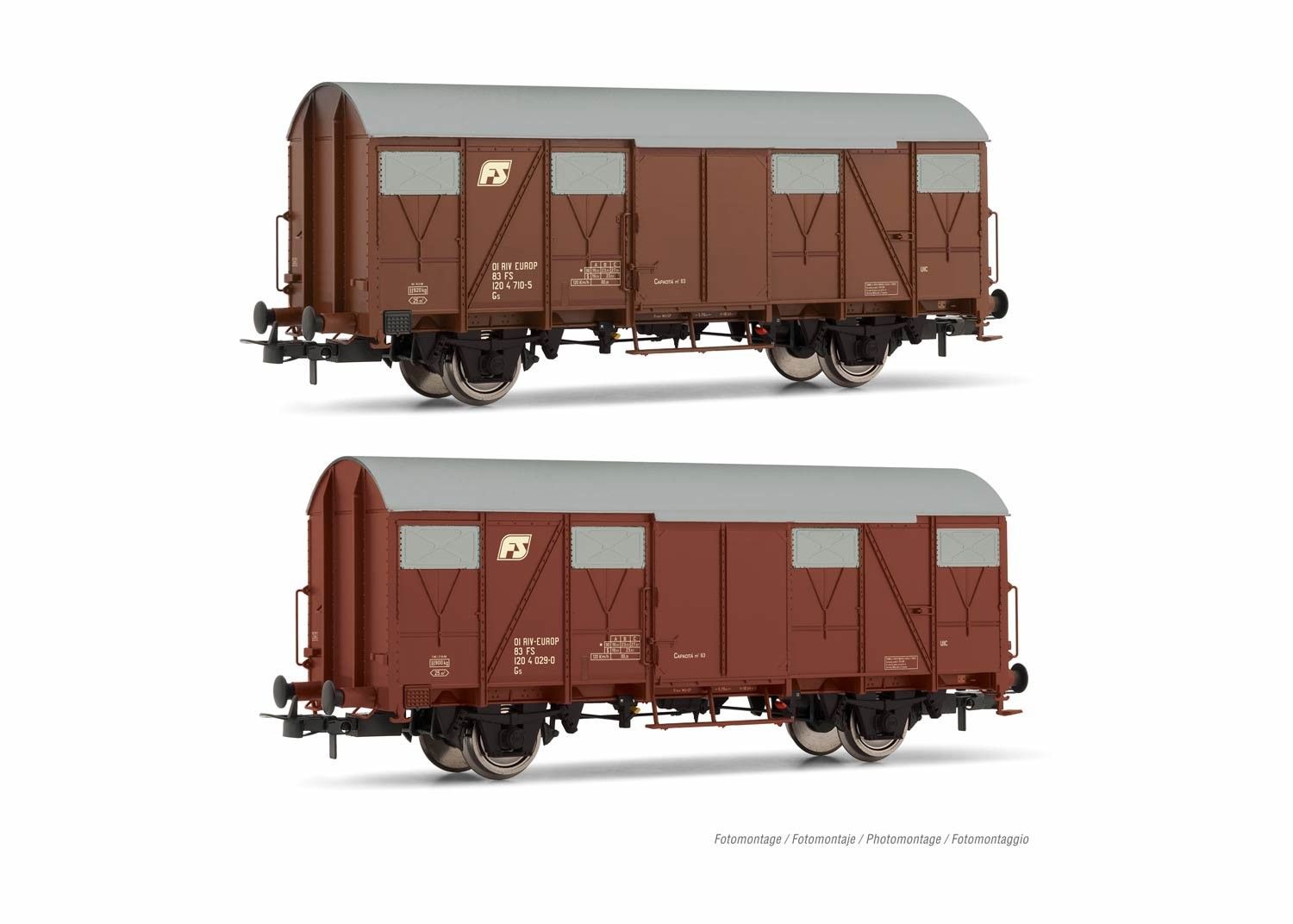 Rivarossi 6506 - Güterwagen Set gedeckt FS Ep.IV/V 2.tlg. H0/GL