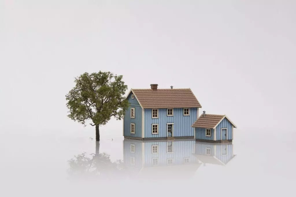 ASM 409202B - LaserCut Gebäudebausatz Lyngstad gard hellblau N 1:160