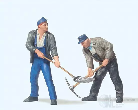 Preiser 45007 - 2 Gleisbauarbeiter mit Pickel Spur G