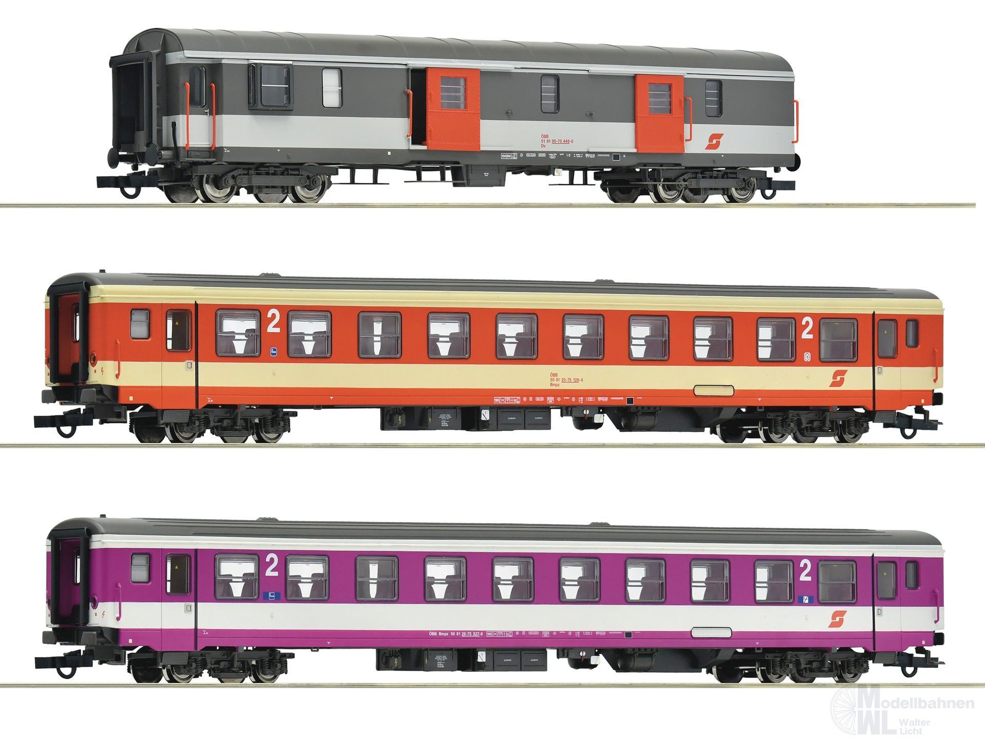 Roco 6200127 - Personenwagen Set ÖBB Ep.V D 704 3.tlg. Set 1 H0/GL