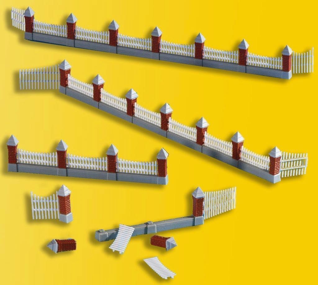 Kibri 38630 - Zaun gemauert mit Holzlatten H0 1:87