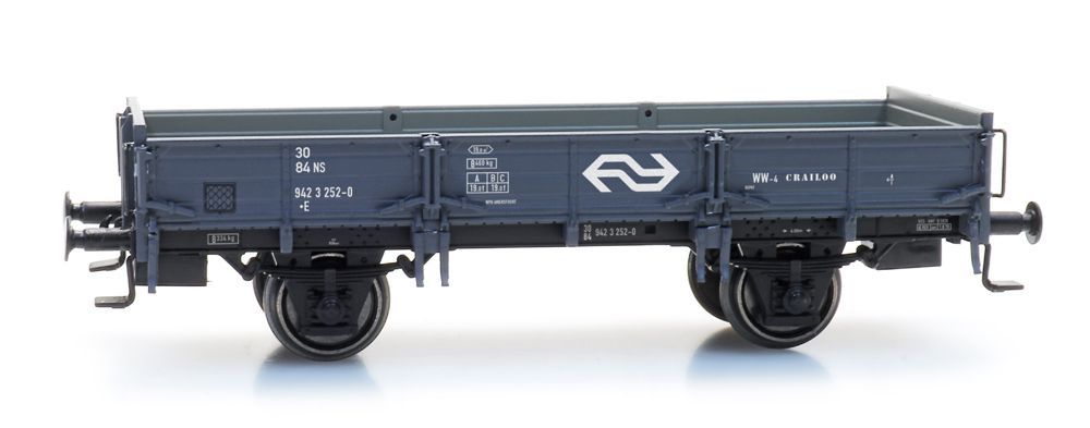 ARTITEC b.v. 20.317.05 - Niederbordwagen NS Ep.IV Sand ohne Bremse Depot Crailoo H0/GL