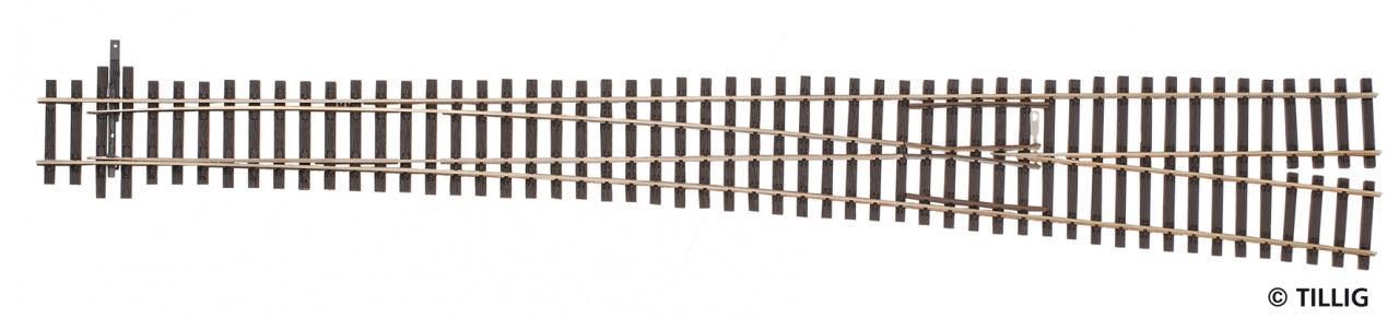 Tillig 85346 - Weiche rechts Herzstückwinkel 63° Länge 388mm H0/GL