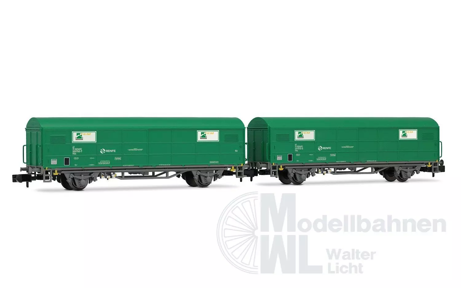 Arnold 6703 - Güterwagen Set RENFE Ep.V 2.tlg. TEM grün N 1:160