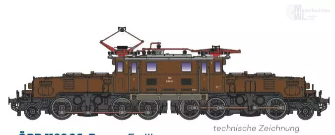 Jägerndorfer Modellbahn 60200_6 - E-Lok Rh 1189 ÖBB Ep.III braun N 1:160