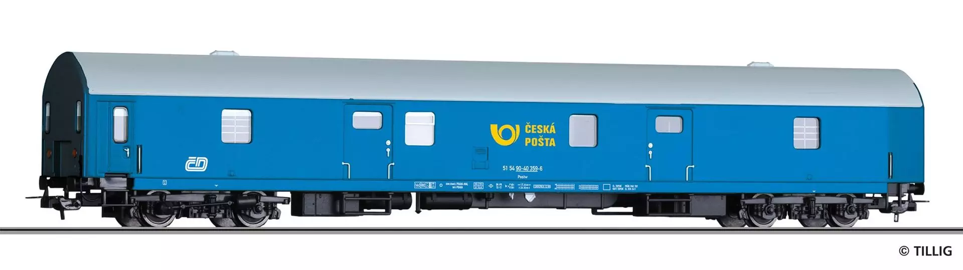 Tillig 74961 - Bahnpostwagen Ceska Posta Ep.V H0/GL