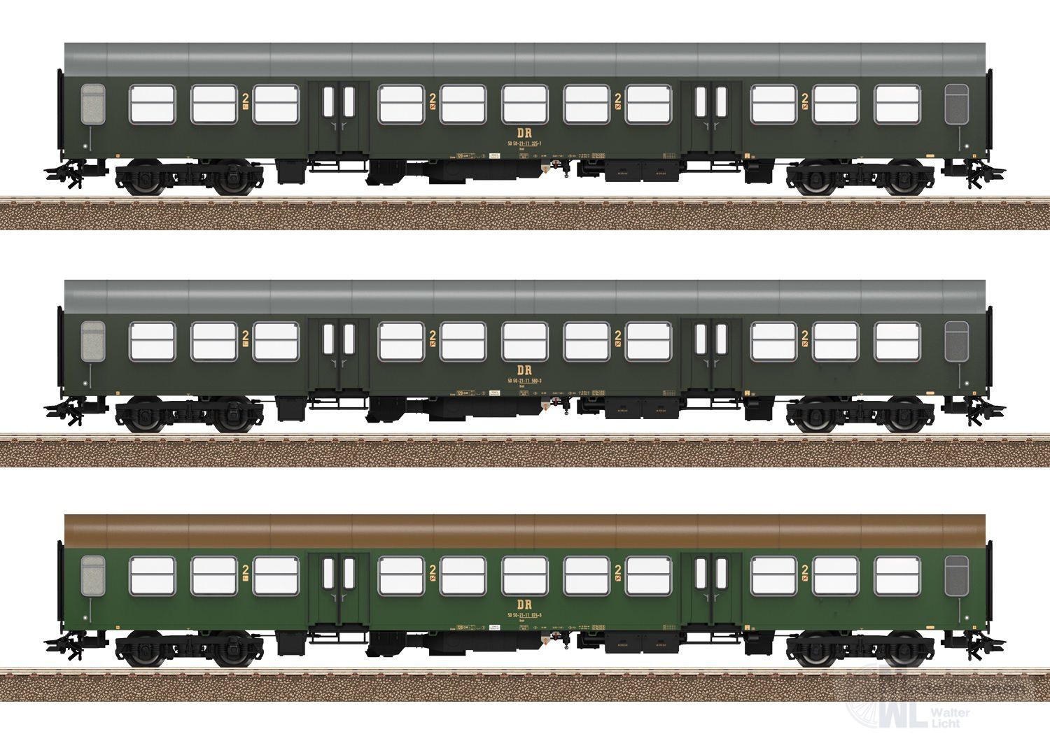 Trix 23180 - Personenwagen-Set DR Ep.IV 3.tlg. H0/GL Trix 23180 - Personenwagen-Set DR Ep.IV 3.tlg. H0/GL
