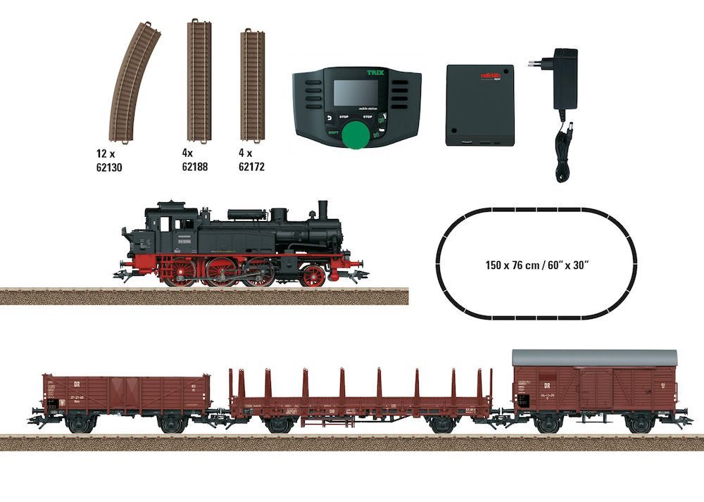 Trix 21531 - Startpackung Dampflok und Güterzug DR Ep.III H0/GL Digital