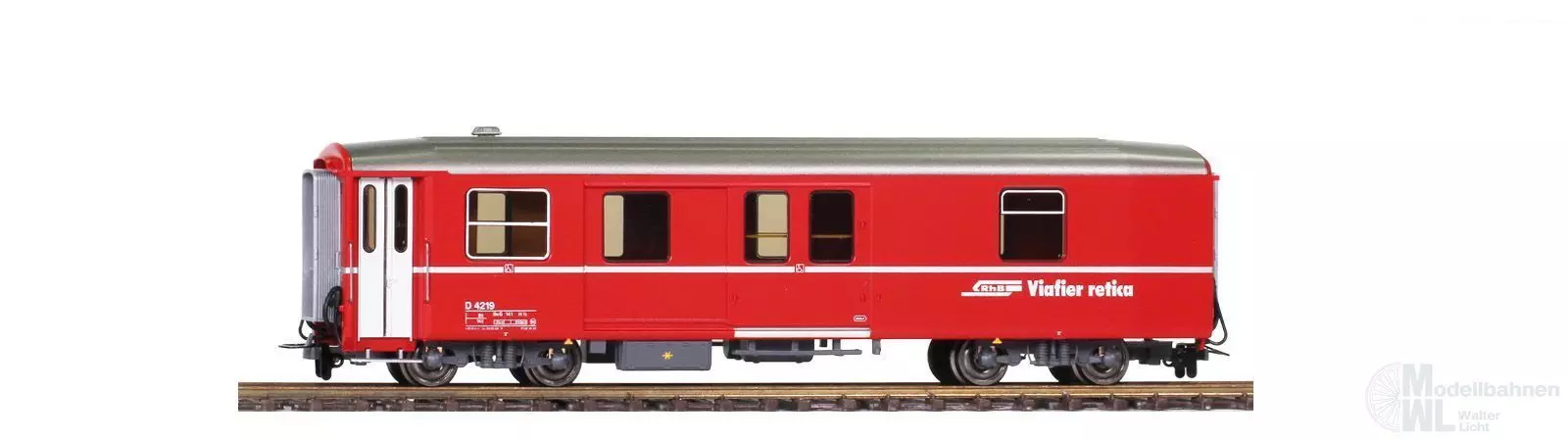 Bemo 3270139 - Packwagen RhB Ep.IV/V D 4219 rot H0m
