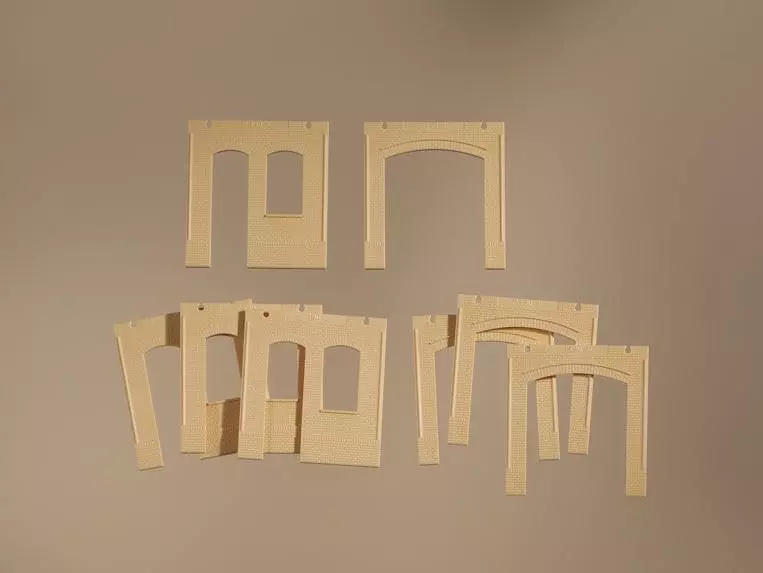 Auhagen 80616 - Wände 2390C und 2390D gelb Je 46 x 49 mm H0 1:87