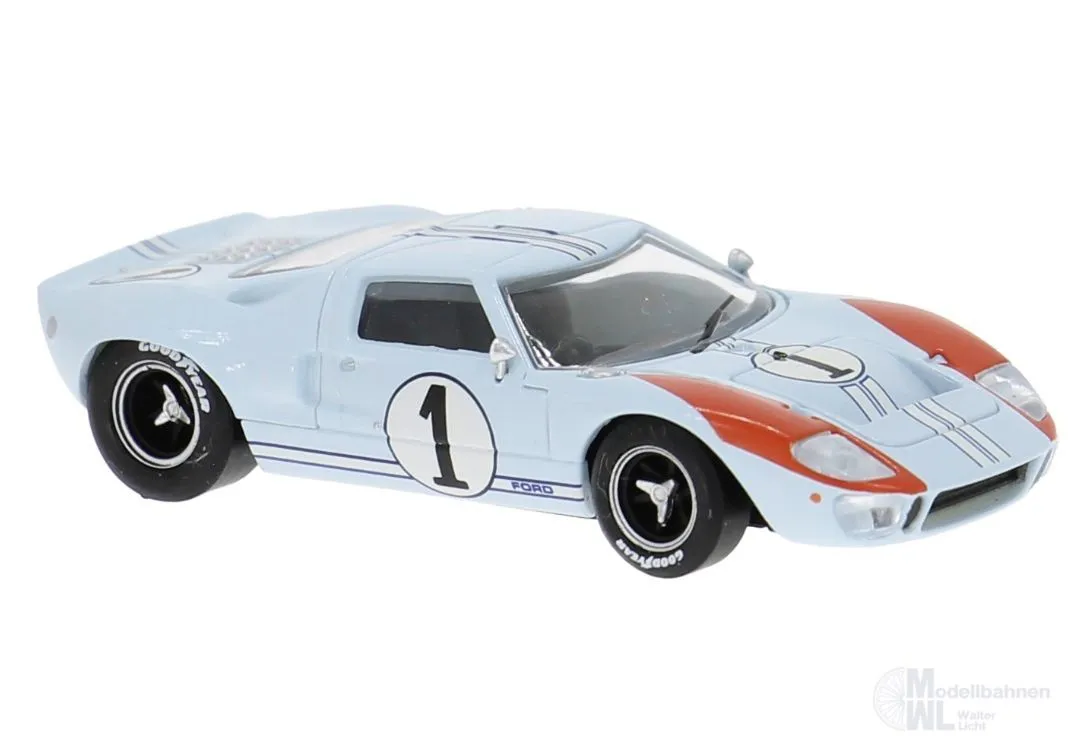 Brekina 18554 - Ford GT 40 LeMans 2.Platz 1966 mit Miles/Hulme H0 1:87