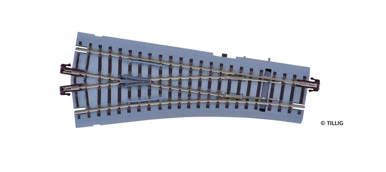 Tillig 83821 - Bettungsgleis-Weiche 15° links Hand braun TT 1:120