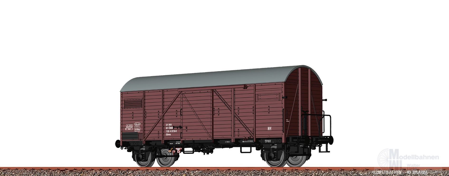 Brawa 50729 - Güterwagen ged. ÖBB Ep.IV Glms H0/GL Brawa 50729 - Güterwagen ged. ÖBB Ep.IV Glms H0/GL