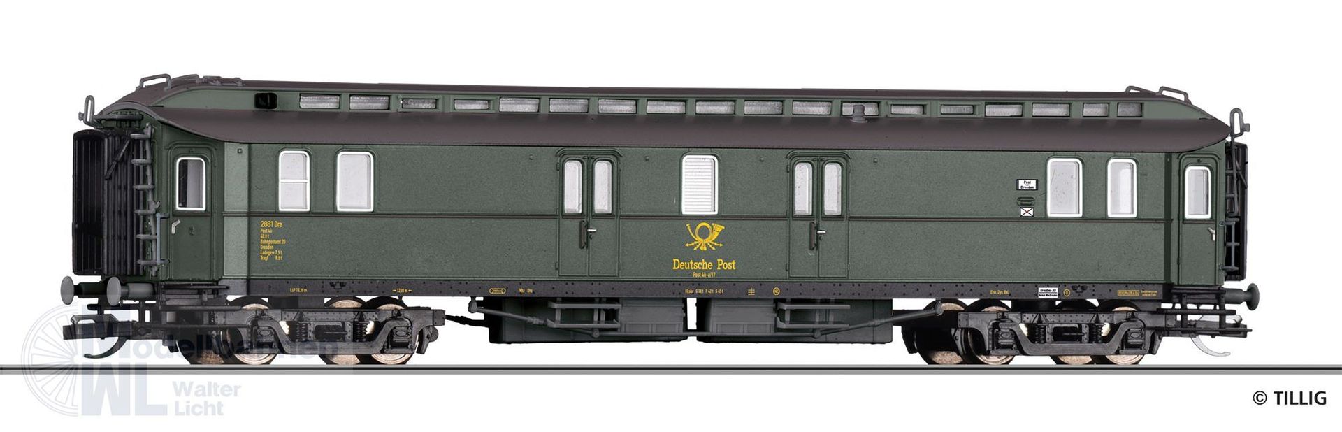 Tillig 12081 - Bahnpostwagen Deutsche Post Ep.III TT 1:120