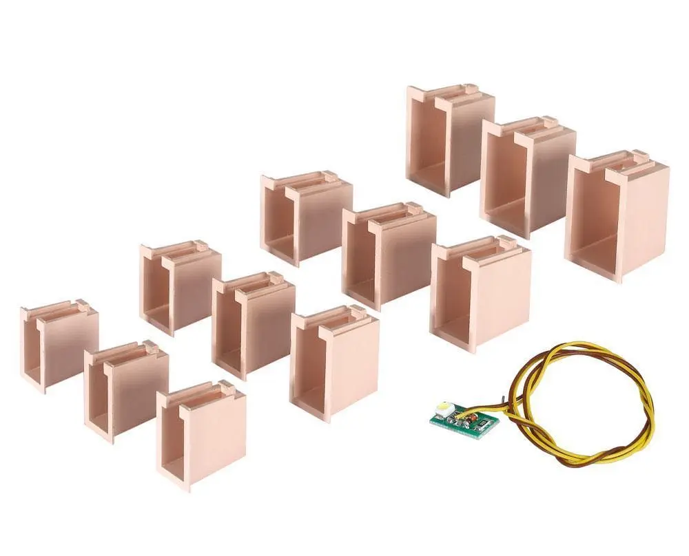 Viessmann 6005 - Startset Hausbeleuchtung 12 Boxen 4 verschiedene Größen 1 LED weiß H0 1:87