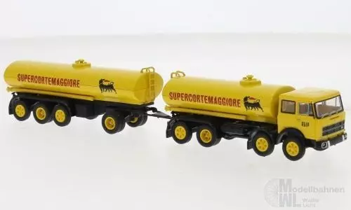 Brekina 58552 - Fiat 691 Millepiedi Tankzug 1970 Agip H0 1:87