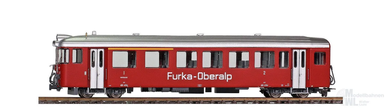 Bemo 3275209 - Steuerwagen ABt 4194 FO Ep.III dunkelrot einseitig Furka-Oberalp weiß H0m