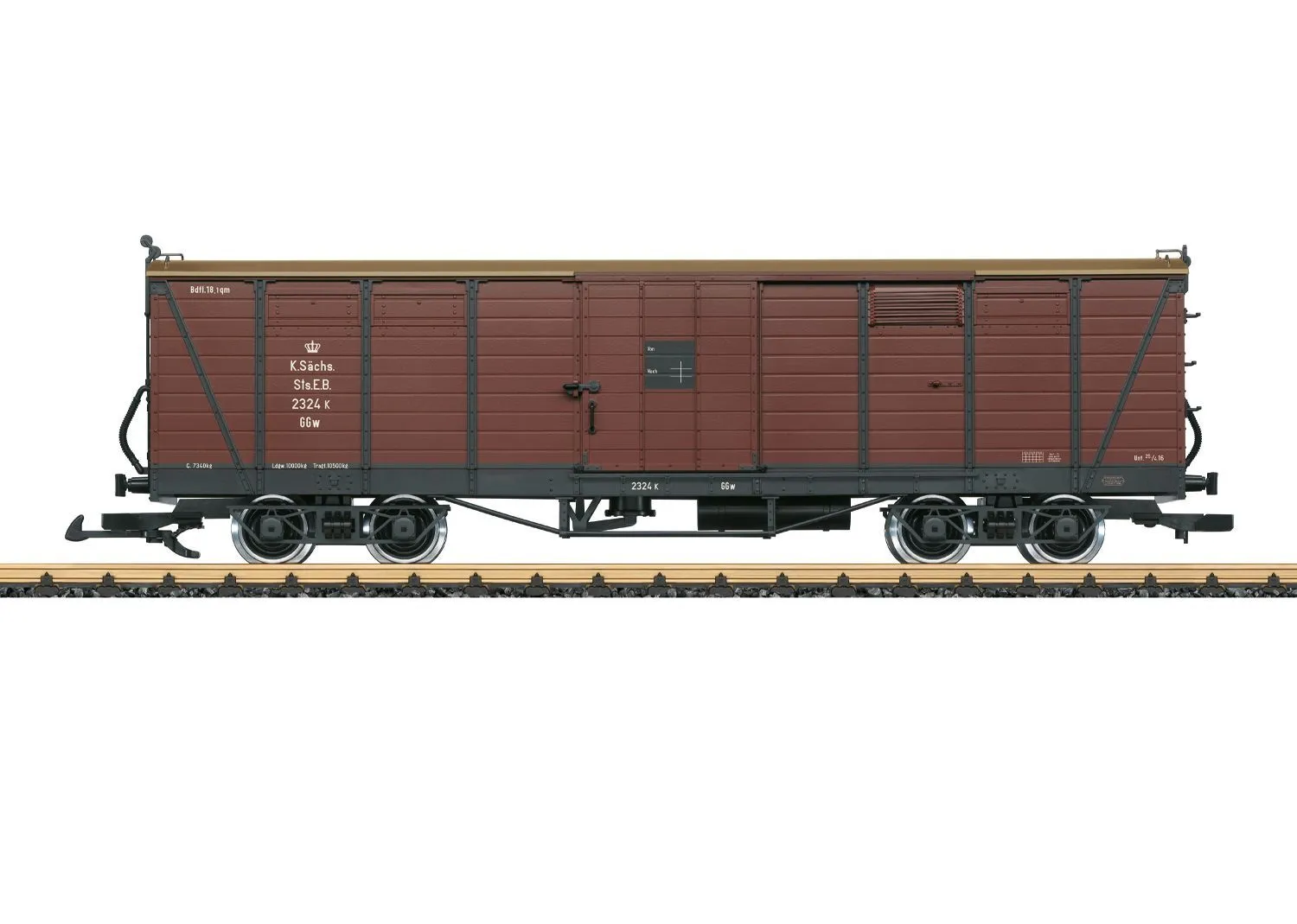 LGB 43604 - Güterwagen ged. K.Sächs.Sts.E.B. Ep.I 1:22,5