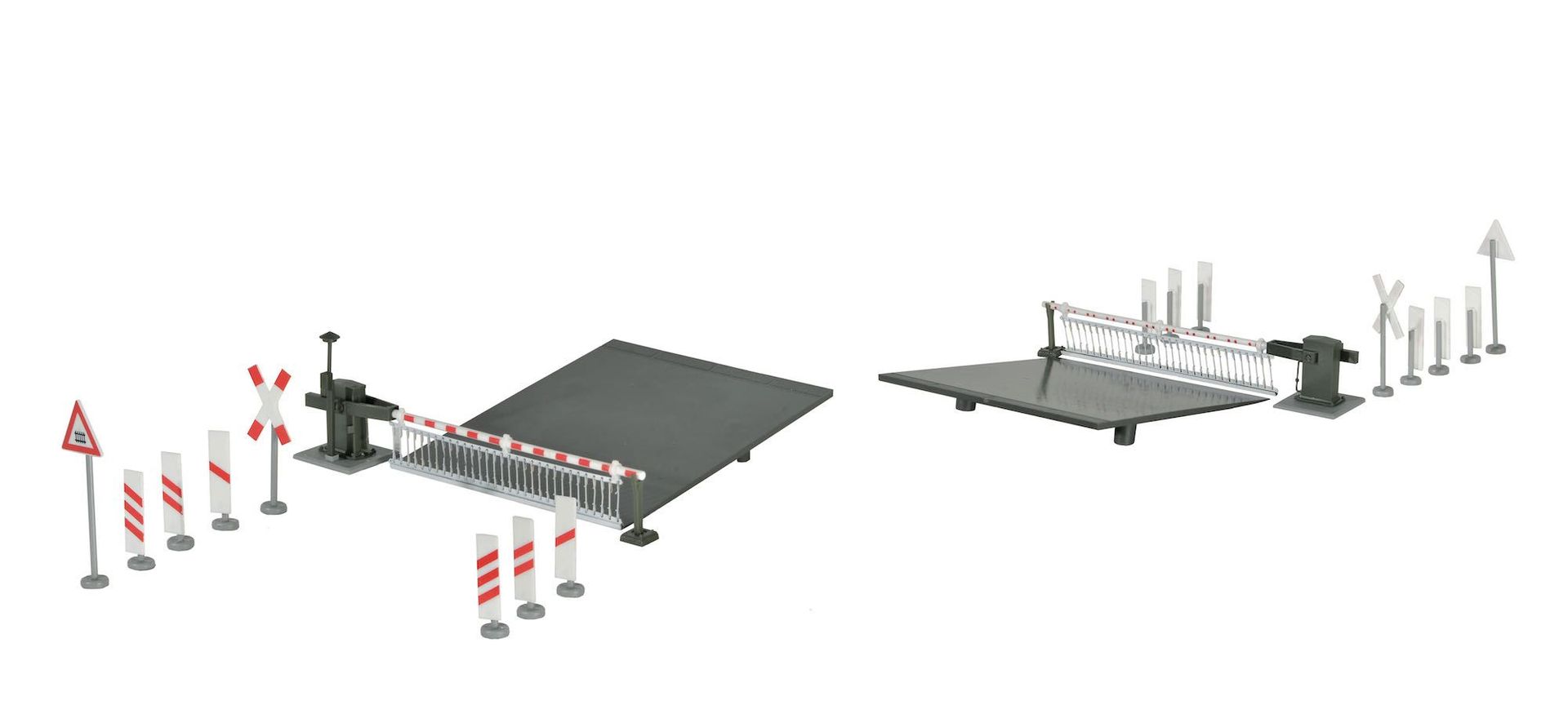 Viessmann 5107 - Bahnschranke mit Behang vollautomatisch wie 5104 gespiegelt H0 1:87