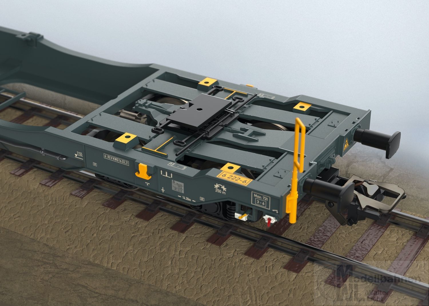 Trix 24472 - Gelenk-Taschenwagen MFD Rail Ep.VI Sdggmrs 738 mit 2 Aufliegern H0/GL